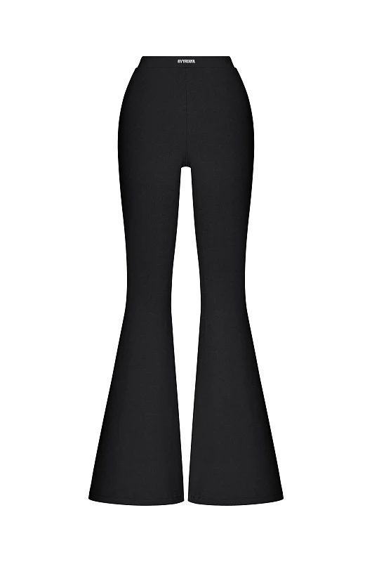 Леггинсы - клеш, черный - Фото 1