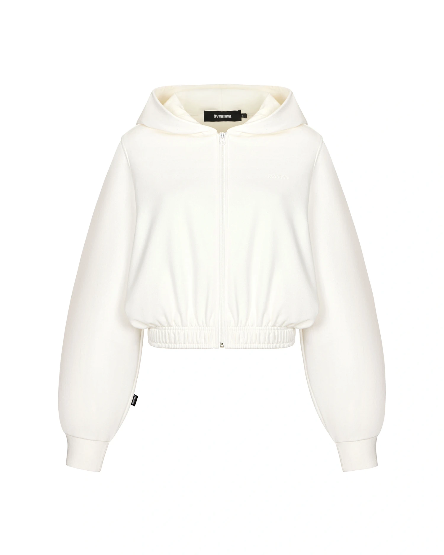 Зип - худи SVYATAYA укороченный, молочный - Фото 1