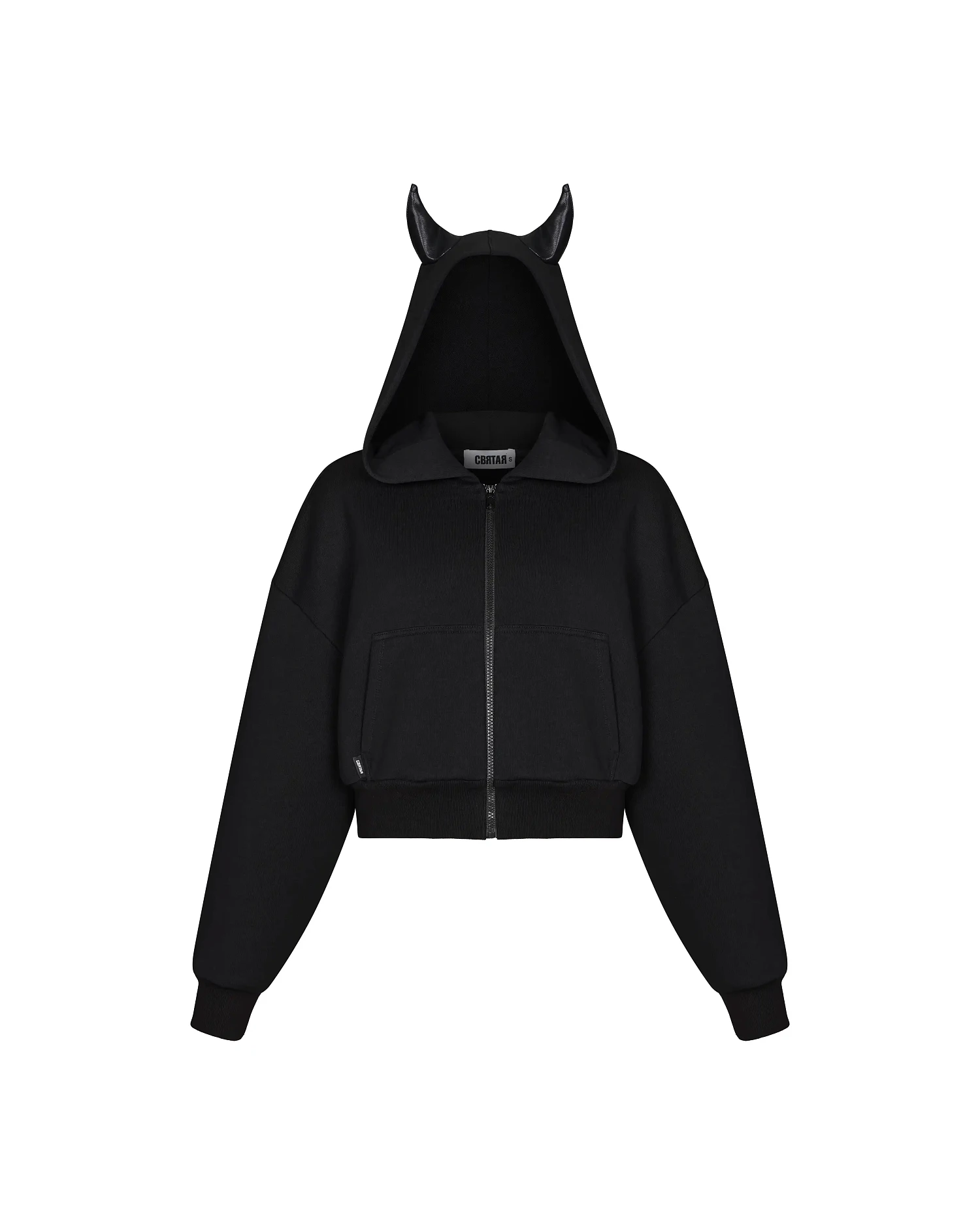 Худи - чертенок, черный - Фото 1