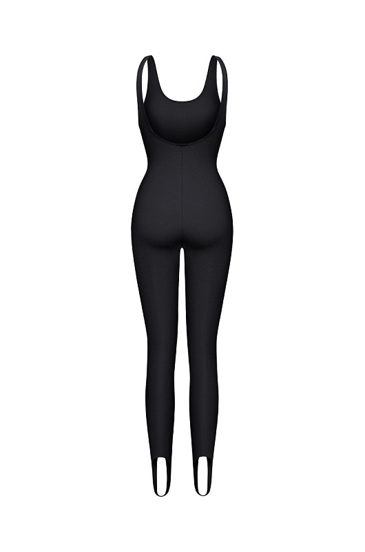 Комбинезон со штрипками, черный - Фото 2