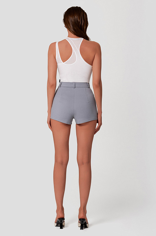 Шорты мини эластичные, серый - Фото 8