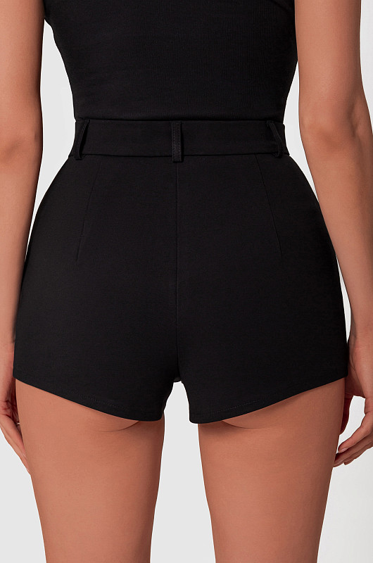 Шорты мини эластичные, черный - Фото 5