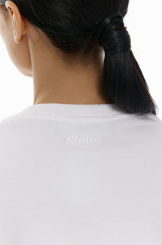 Футболка с акцентной деталью, белый - Фото 4