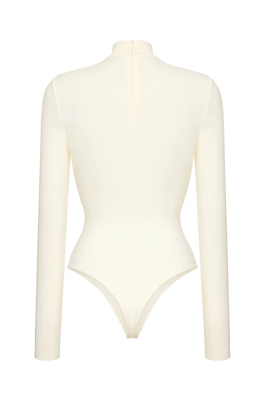 Боди - водолазка, молочный - Фото 2