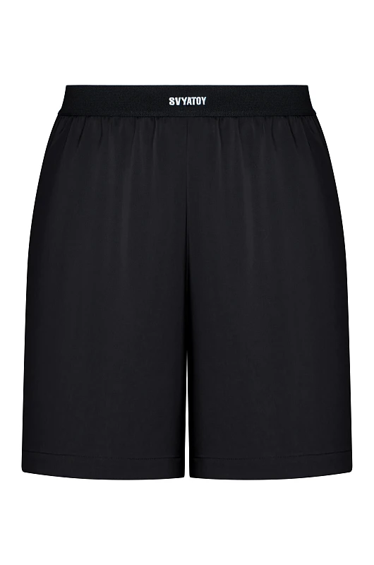 Шорты шелковые SVYATOY, черный - Фото 1