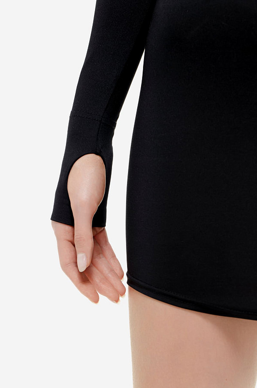 Платье мини из бифлекса, черный - Фото 5