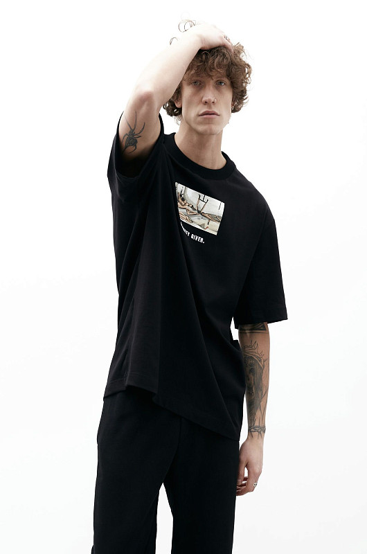 Футболка базовая SVYATOY с иллюстрацией, черный - Фото 3