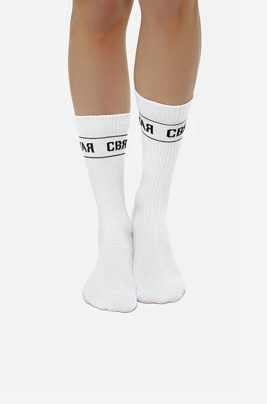 Носки с лого СВЯТАЯ, белый - Фото 4