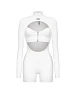 Комбинезон с декоративными молниями, белый