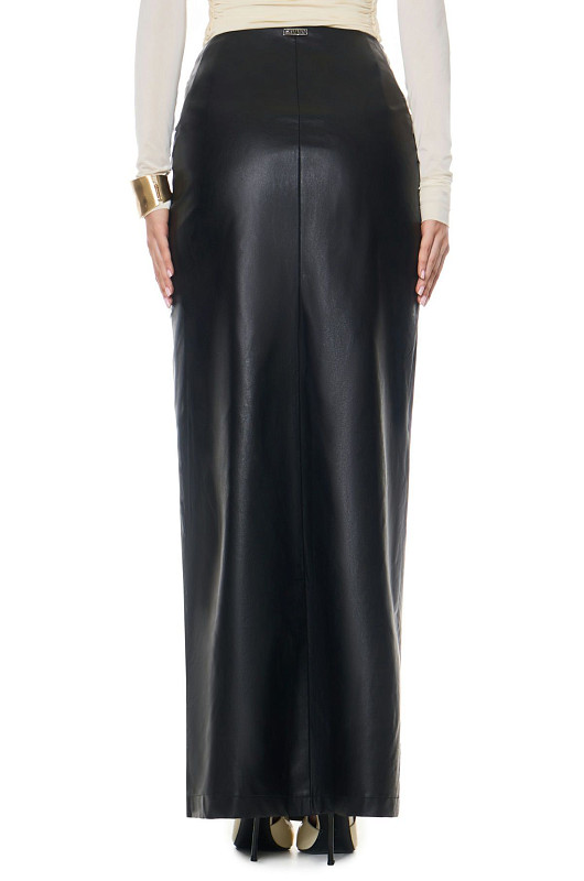 Юбка макси со шнуровкой, черный - Фото 2