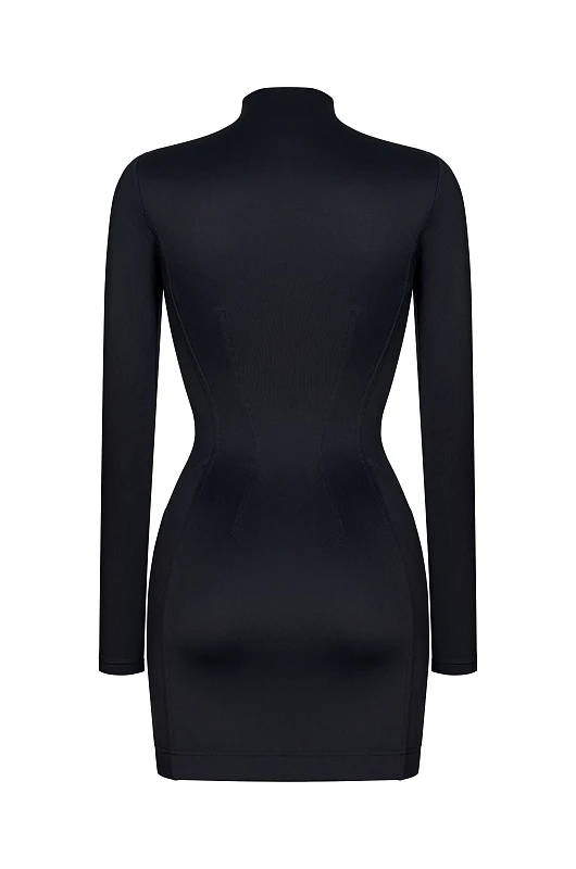 Платье с рельефами, графитно - черный - Фото 2