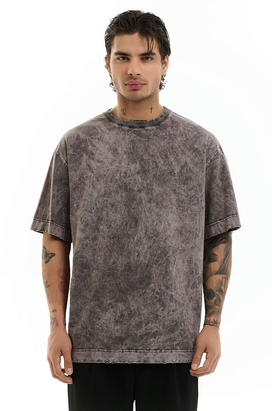 Футболка oversize SVYATOY с рваным эффектом, серый - Фото 2
