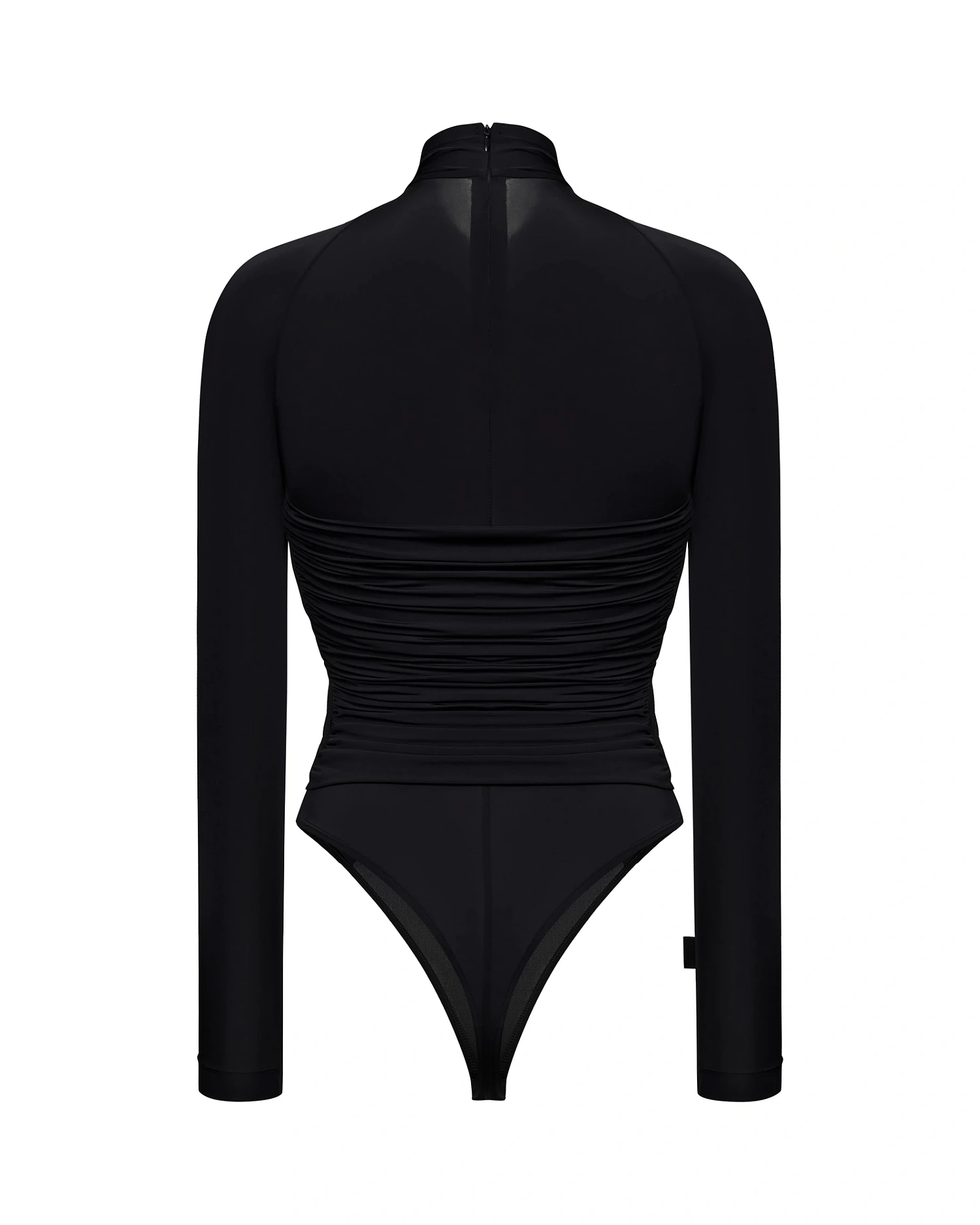 Боди с драпировкой, черный - Фото 2