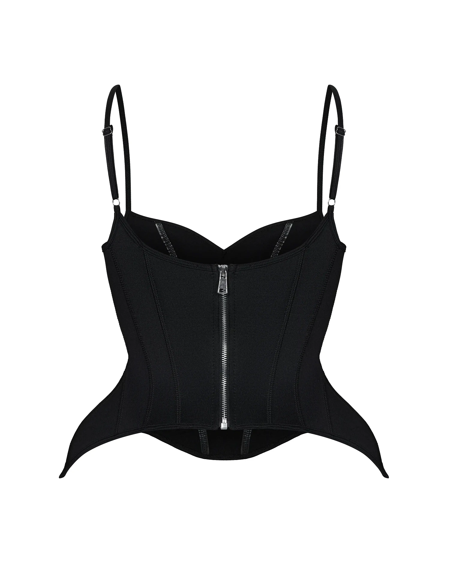 Корсет из эластичной ткани, черный - Фото 2