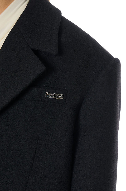 Пиджак - пальто, черный - Фото 7