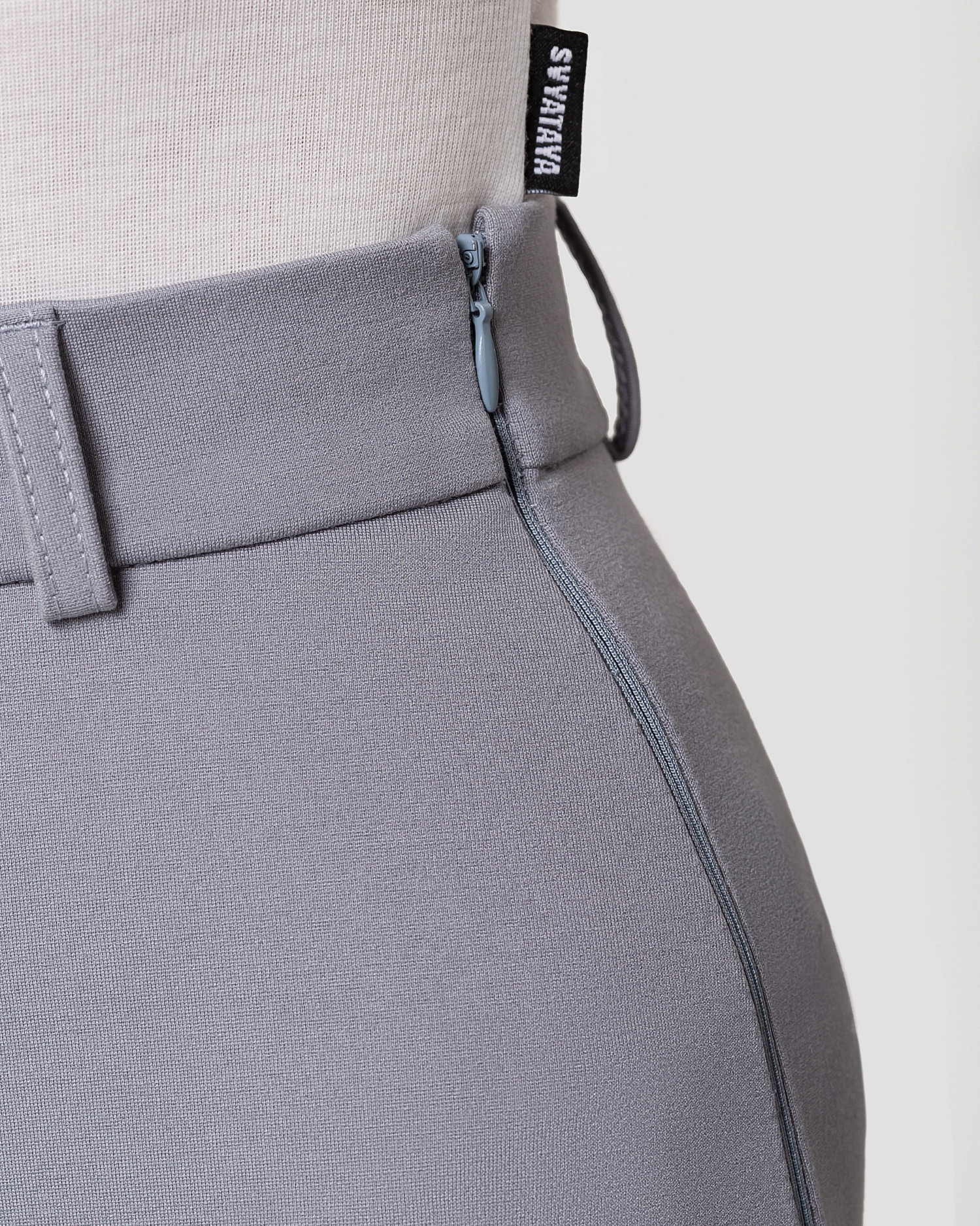 Шорты мини эластичные, серый - Фото 5