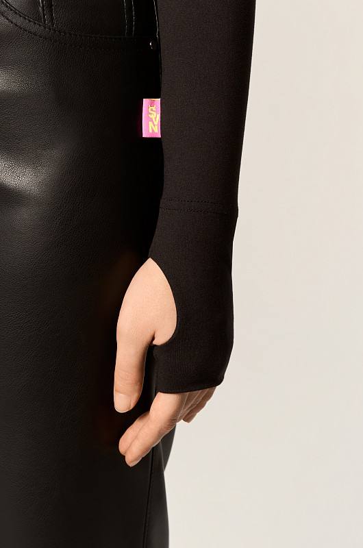 Лонгслив базовый SVN, черный - Фото 3