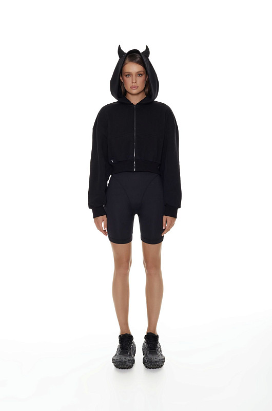 Худи - чертенок, черный - Фото 9