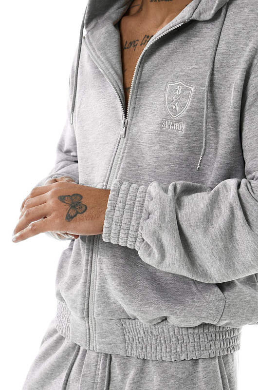 Зип - худи SVYATOY, серый меланж - Фото 5