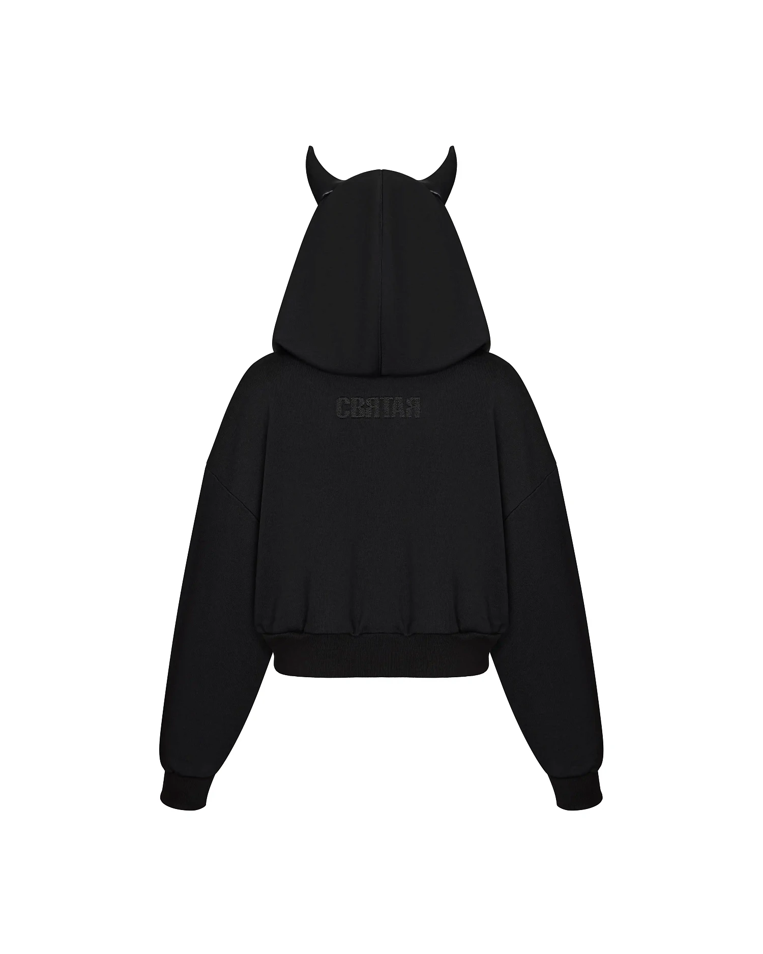 Худи - чертенок, черный - Фото 2