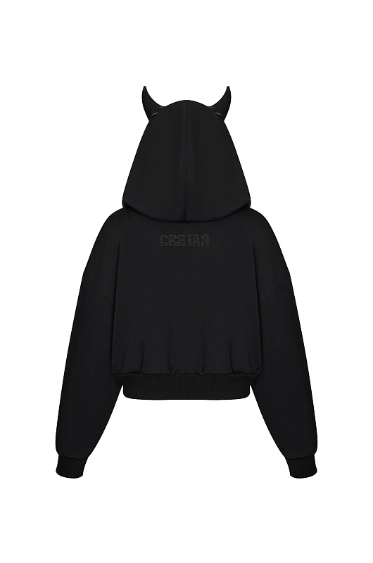 Худи - чертенок, черный - Фото 2