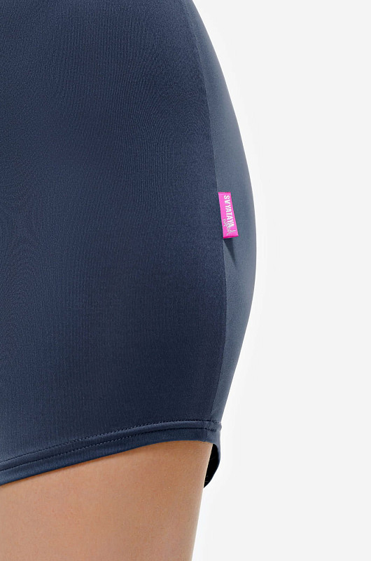 Платье мини из бифлекса, серо-голубой - Фото 4