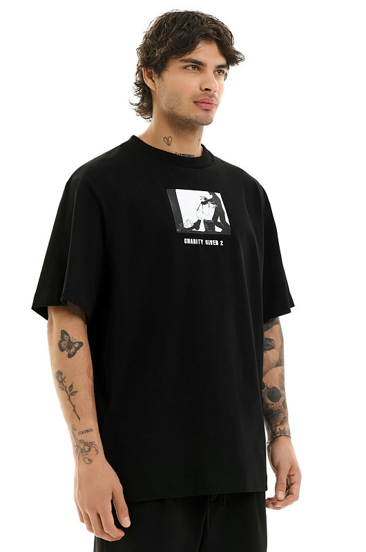 Футболка базовая charity giver 2, черный - Фото 2