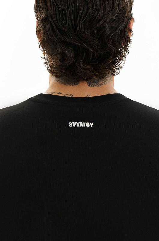 Лонгслив SVYATOY, черный - Фото 3