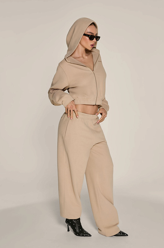 Брюки объемные SVYATAYA, бежевый - Фото 1