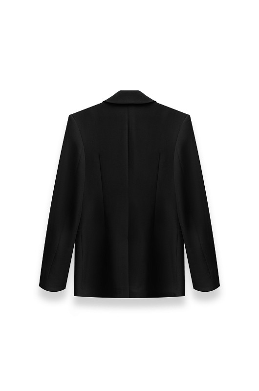 Жакет с молнией, черный - Фото 2