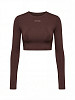 Лонгслив укороченый, шоколадный