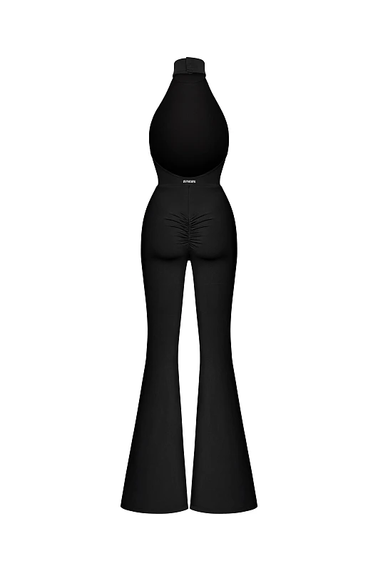 Комбинезон халтер, черный - Фото 2