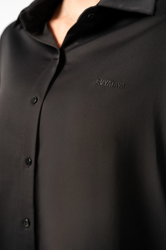 Рубашка базовая SVYATAYA, черный - Фото 6