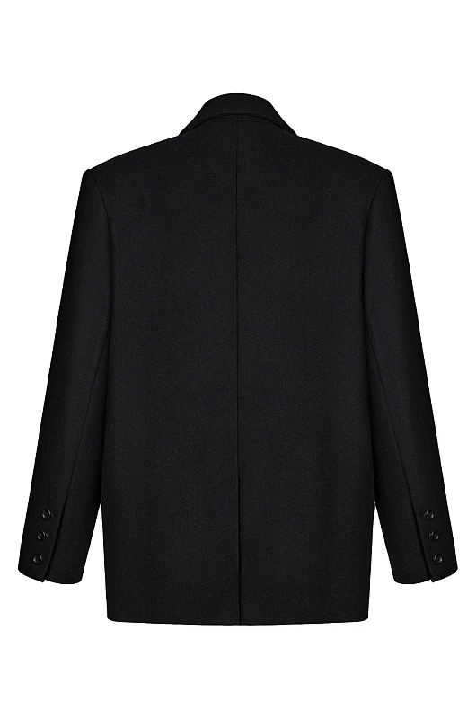 Пиджак - пальто, черный - Фото 2