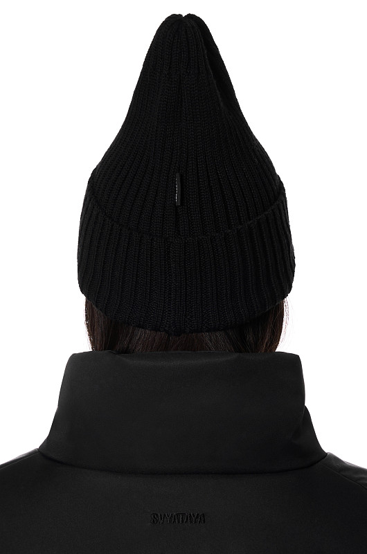 Шапка из мериноса, черный - Фото 4
