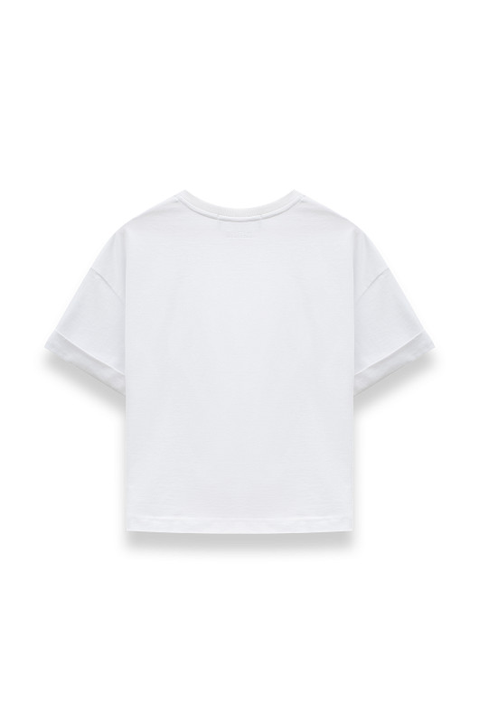 Футболка с акцентной деталью, белый - Фото 2