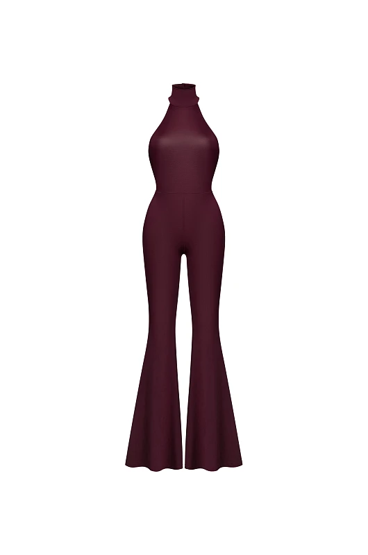 Комбинезон халтер, винный - Фото 1