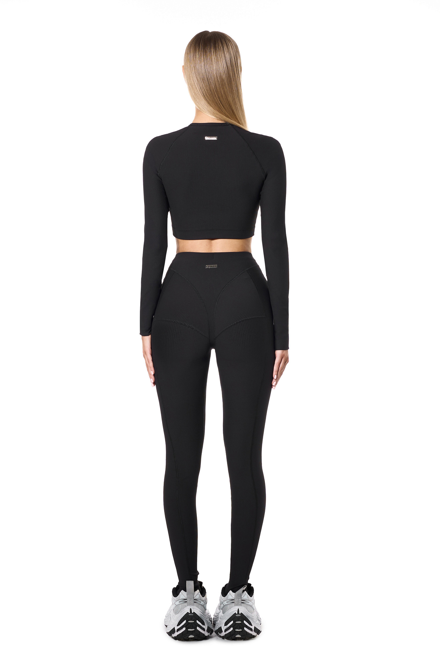 Лосины со штрипками, черный - Фото 4