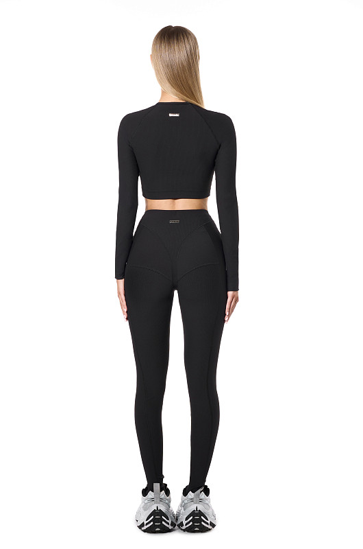 Лосины со штрипками, черный - Фото 4