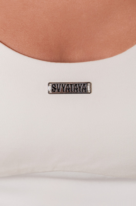 Боди с рельефом, молочный - Фото 3