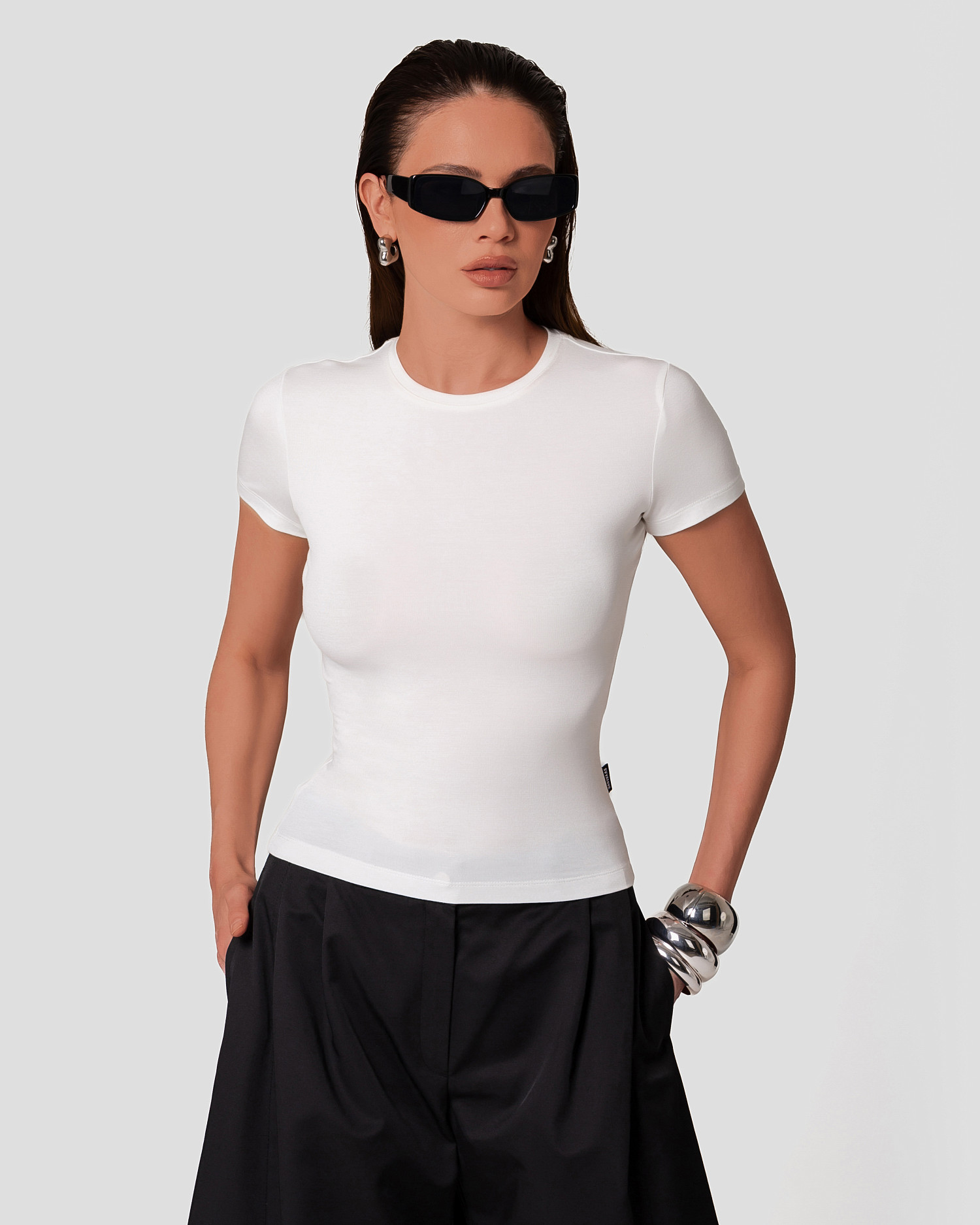 Футболка из вискозы, молочный - Фото 2