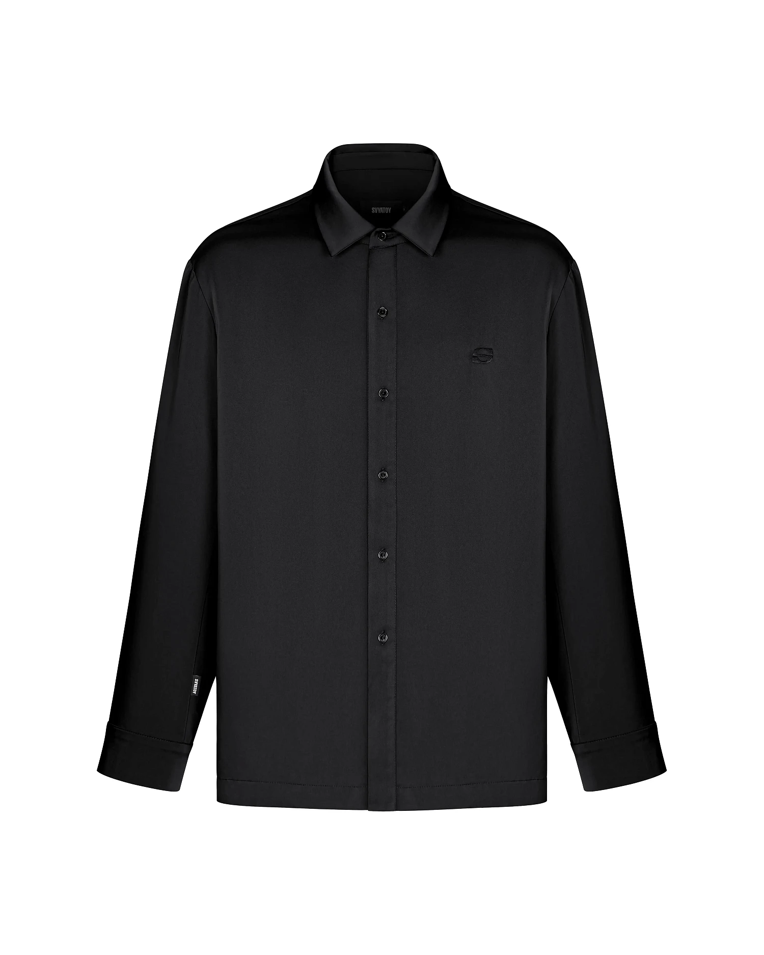 Рубашка шелковая SVYATOY, черный - Фото 1