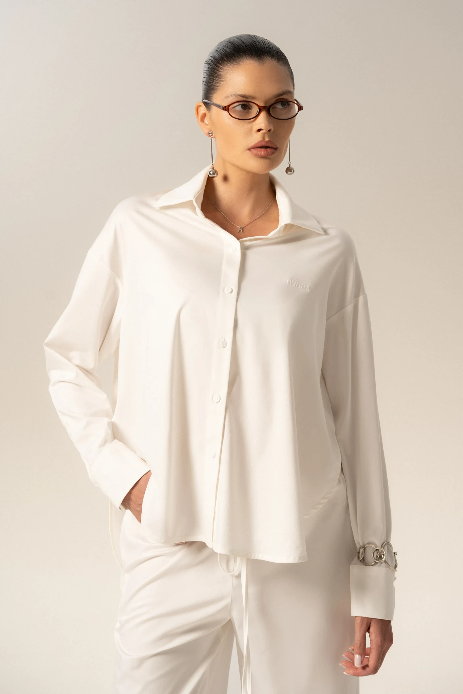 Рубашка базовая SVYATAYA, молочный - Фото 1