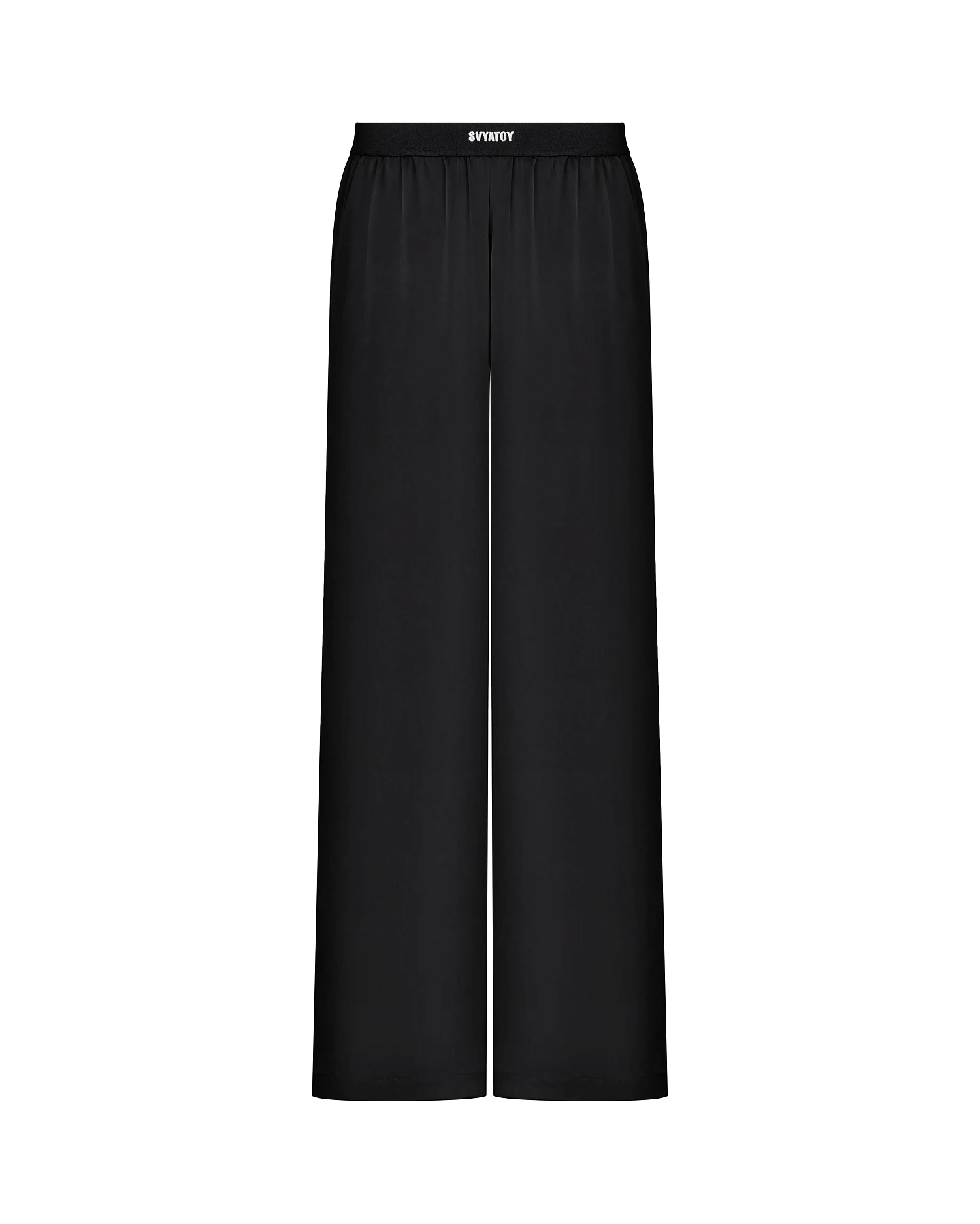 Брюки шелковые SVYATOY, черный - Фото 1