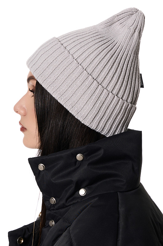 Шапка из мериноса, серый - Фото 3