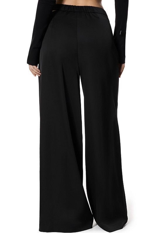 Брюки с асимметричным поясом, черный - Фото 3