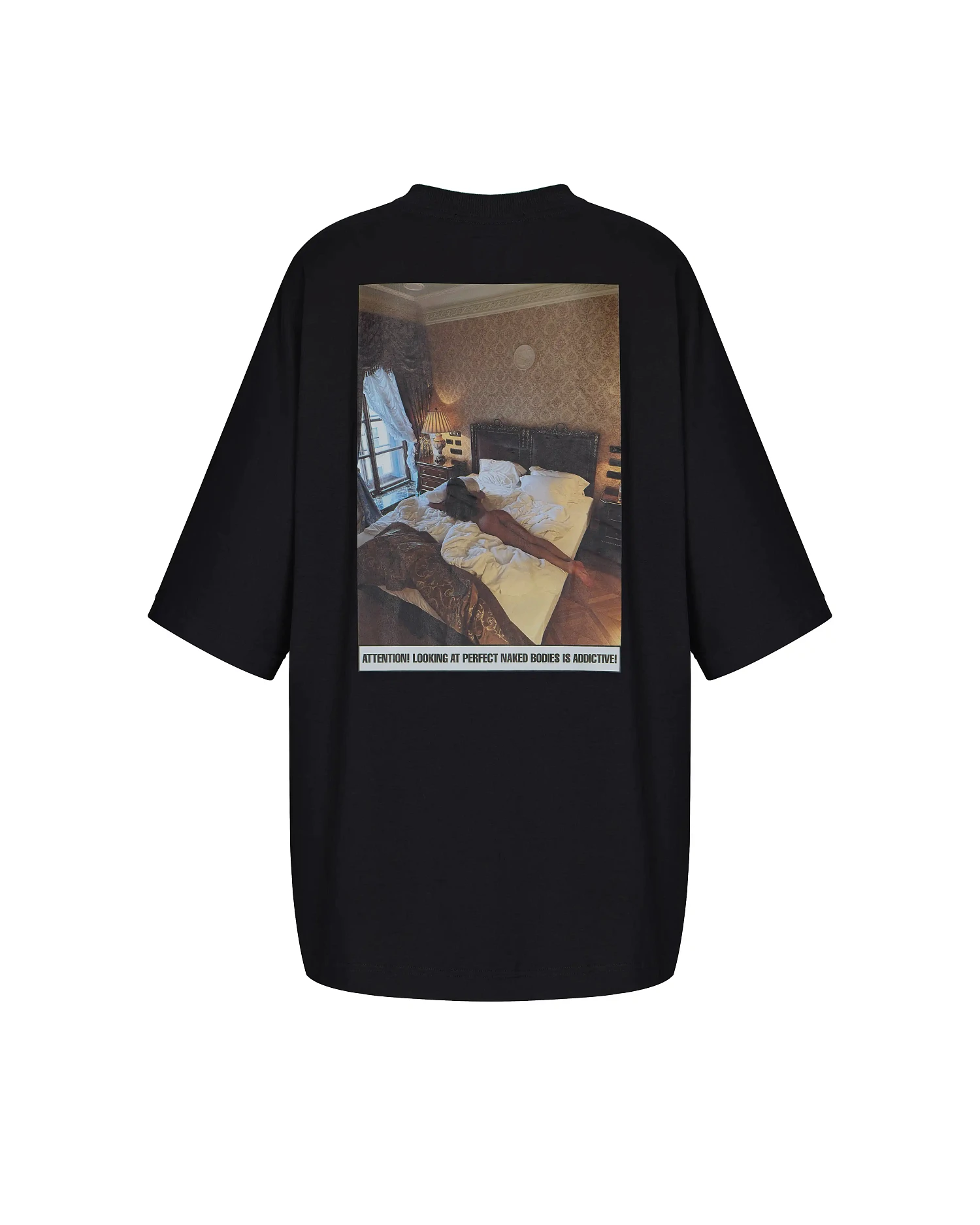 Футболка oversize с иллюстрацией, черный - Фото 1